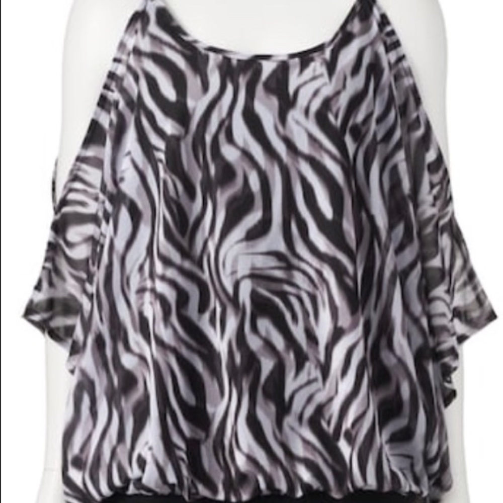 Women's Jennifer Lopez Print Cold-Shoulder Top